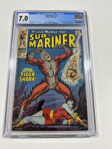 SUB-MARINER 5 CGC 7.0 OW/W PAGES MARVEL 1968