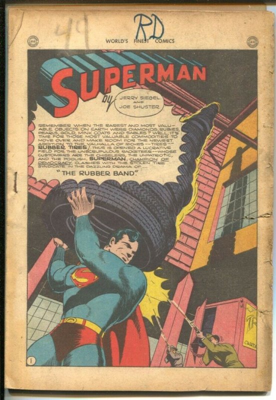 World's Finest #15 1944- DC-Batman-Superman-Green Arrow-Hitler-Boy Commandos-P