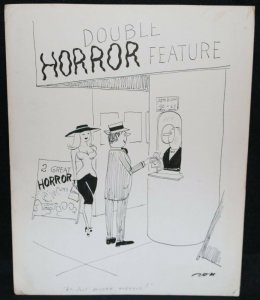 Double Horror Feature Movie Date Humorama Gag - Signed art by Al Ross