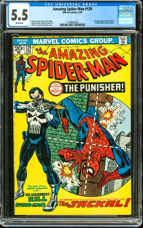 The Amazing Spider-Man #129 (1974) CGC Graded 5.5 - 1st App of the Punisher!