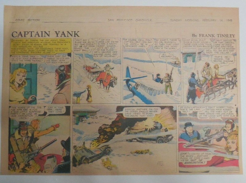 Captain Yank Sunday by Frank Tinsley from 2/14/1943 Size: 11 x 15 inches