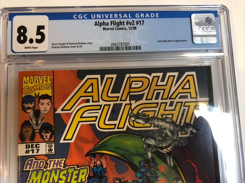 Alpha Flight V2  (1998) # 17 (CGC WP 8.5) Early App Big Hero 6