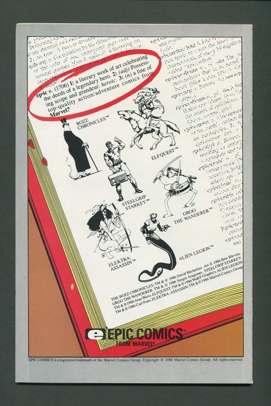 Elektra Assassin Complete 8 Issue Mini-series /   1986