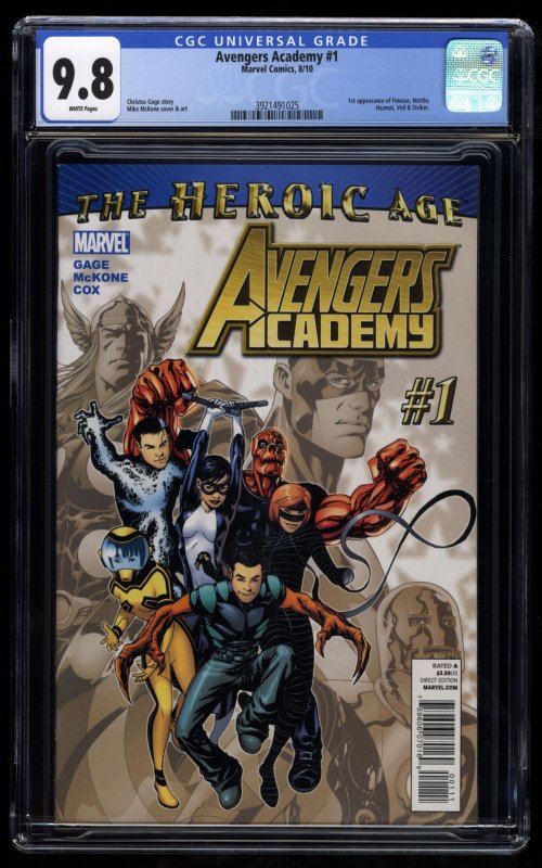 Avengers Academy #1 CGC NM/M 9.8 White Pages