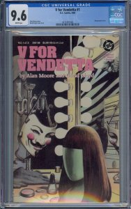 V FOR VENDETTA #1 CGC 9.6 WHITE PAGES 1020