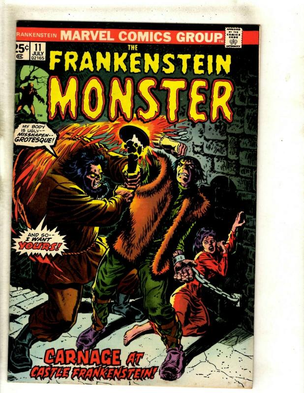 Monster Of Frankenstein # 11 FN/VF Marvel Comic Book Mike Ploog Cover Horror RS1