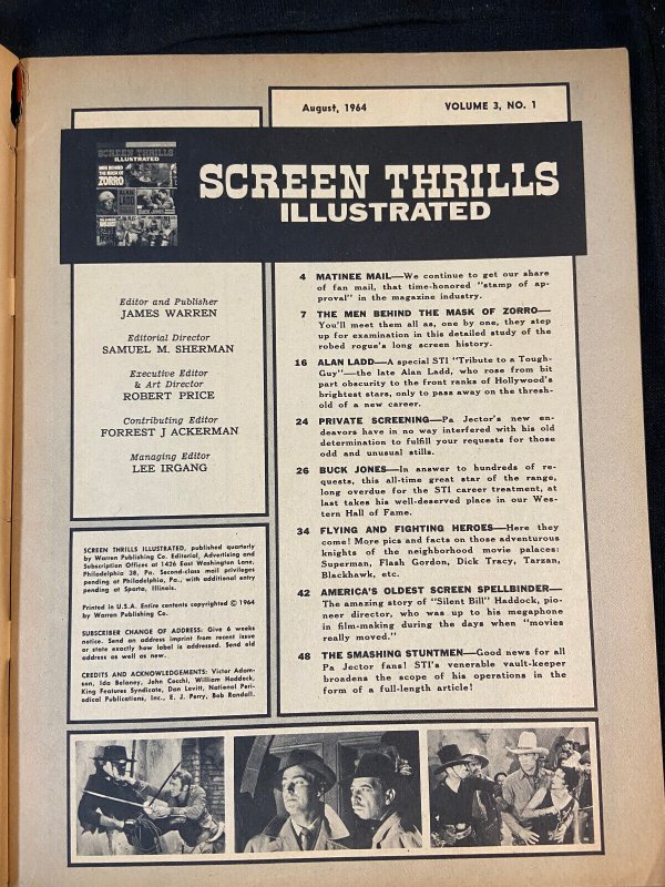 SCREEN THRILLS ILLUSTRATED MAGAZINE #8+9 1964 VG