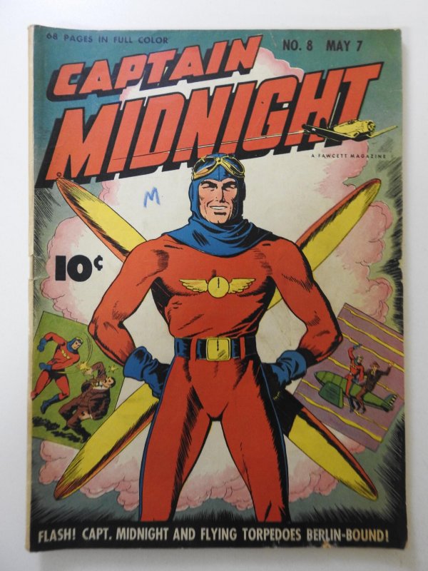 Captain Midnight #8 (1943) VG+ Condition!