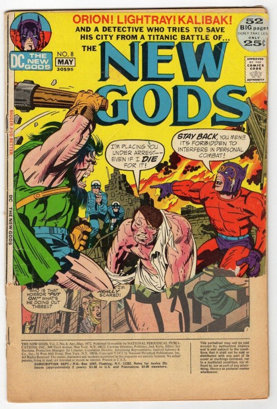 New Gods #8 VINTAGE 1972 DC Comics 1st Appearance Suli Jack Kirby 