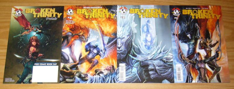 Broken Trinity #1-3 VF/NM complete series + prelude - A variants - witchblade