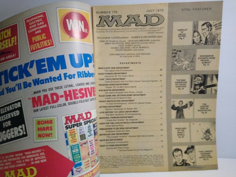 MAD Magazine July 1975 No 176 Airport Movie Fun Parody Humor Comic Gift For Dad