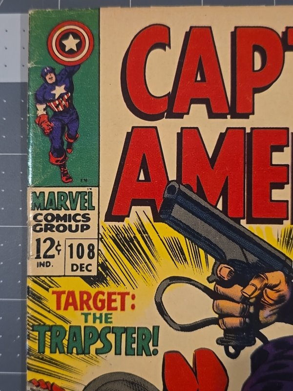 Captain America #108 Marvel Comics December 1968—Jack Kirby Art—Trapster App