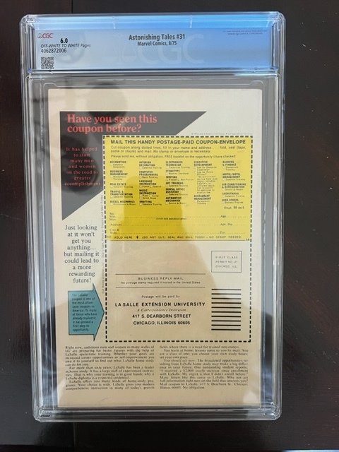 Astonishing Tales #31 (1975) - CGC 6.0 - Iconic Cover!!!