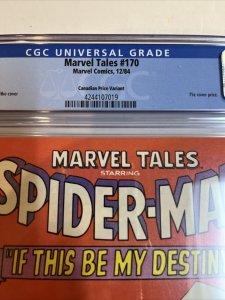 Spider-Man Marvel Tales (1984) # 170 (CGC 9.8 WP) Canadian Price variant CPV