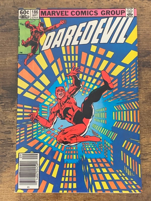 Daredevil #186 (1982). VF.  Stilt-Man app. Newsstand Ed. Miller-a.