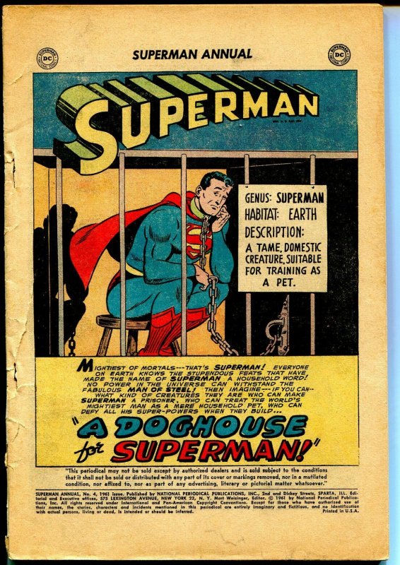 Superman Annual #4 1961-DC- coverless bargain copy-P