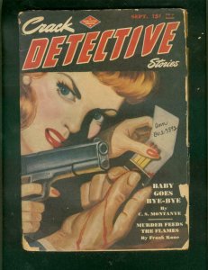 CRACK DETECTIVE STORIES PULP-SEPT 1946-GUNMOLL COVER    G