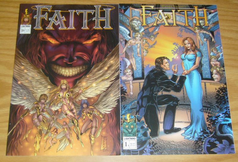 Faith #1 VF/NM one-shot + variant JOHN CLEARY lightning comics bad girl set