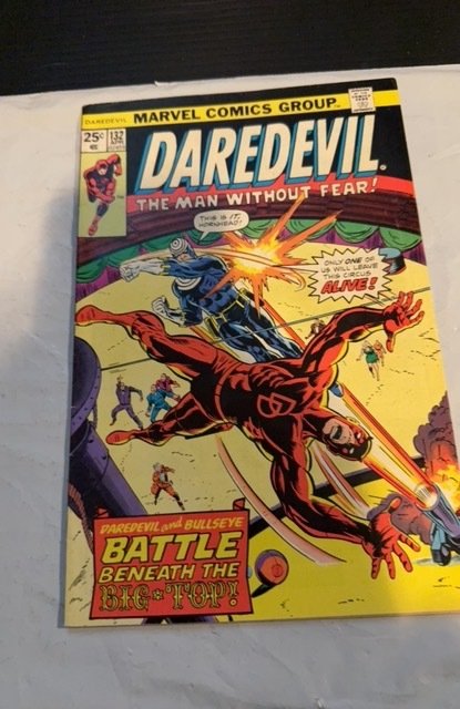 Daredevil #132 (1976)brawl beneath the big top Bullseye