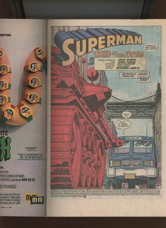 (1988) Superman #13: SIGNED BY JOHN BYRNE! KEY! WE COMBINE SHIPPING! (9.2 OB)