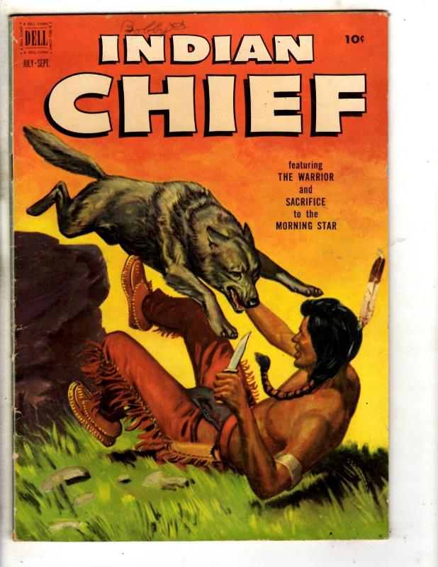 Indian Chief # 7 FN 1952 Dell Comic Book Golden Age Wolf Warrior Morning St J314