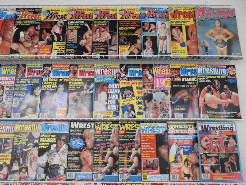 Huge Lot 100+ Vintage Wrestling Magazines W/ Flair, Rock, Hulk, Macho Man+ NICE!