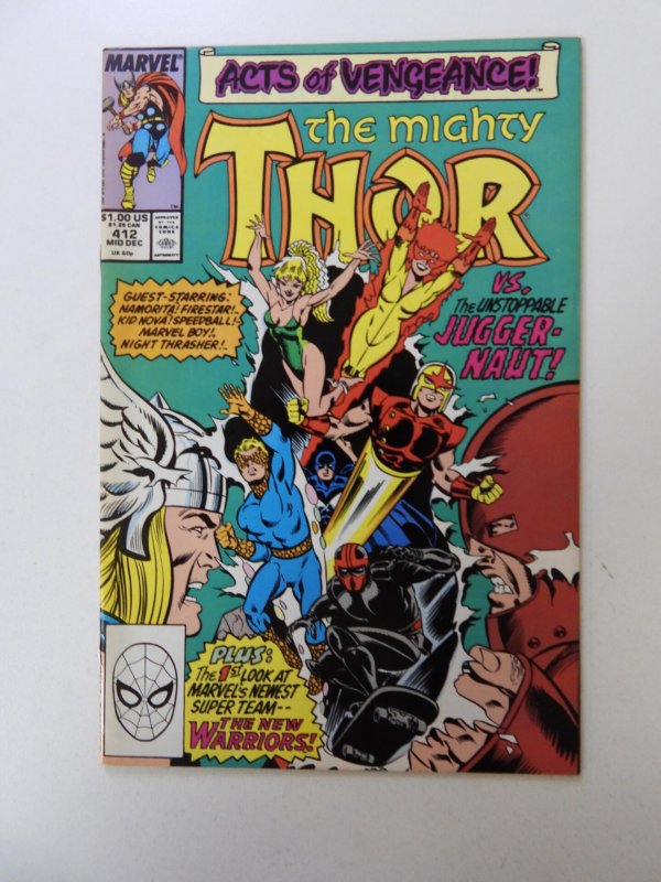 The Mighty Thor #412 (1989) 1st full appearance of New Warriors VF condition