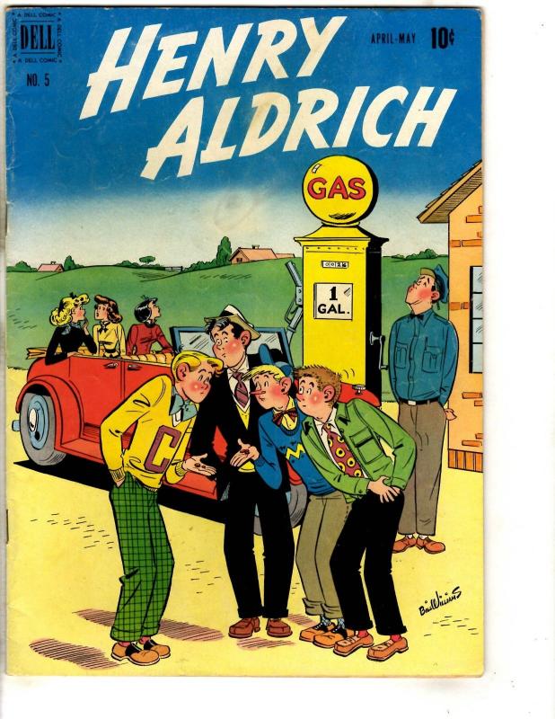 Henry Aldrich # 5 VF- Dell Golden Age Comic Book Gas Station Cover JL18 