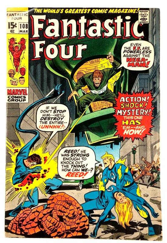 FANTASTIC FOUR 108 (March 1971)  New era Romita/ Buscema/Sinnott - Stan  VG-F