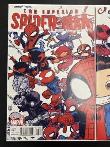 Amazing Spider-Man #9 + Superior #32 Skottie Young Marvel Babies Connecting SET