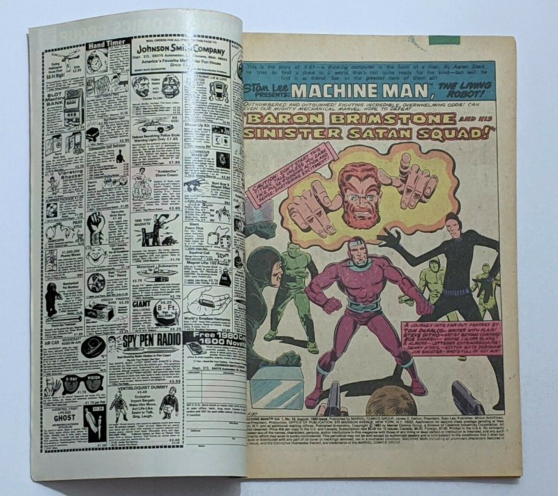 Machine Man #16 (Aug 1980, Marvel) VG+ 4.5 1st app Baron Brimstone Ditko cvr art