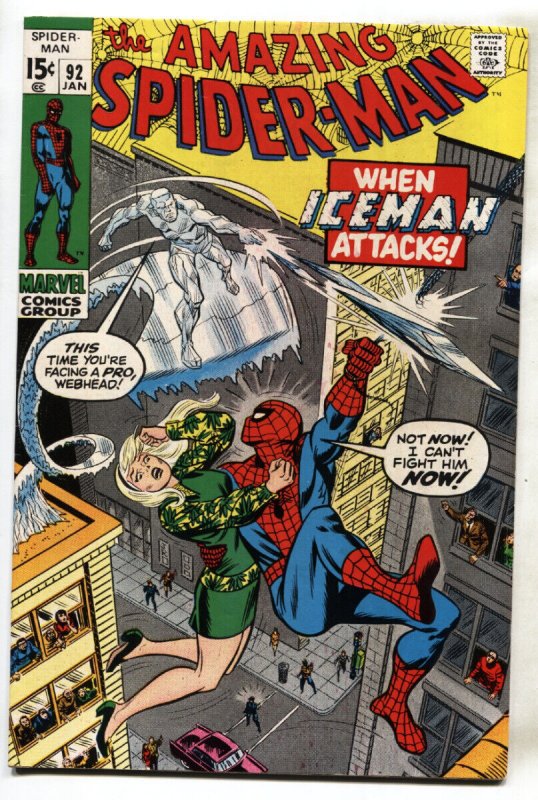 Amazing Spider-Man #92--1971--Iceman--MARVEL--comic book