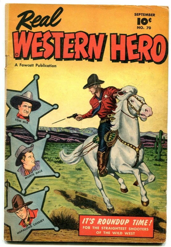 Real Western Hero #70 1948-TOM MIX-MONTE HALL-HOPALONG VG 