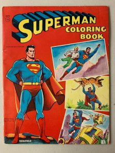 Superman Coloring Book #2070 Saalfield 1957 reprint of 1940 book uncolored 4.0