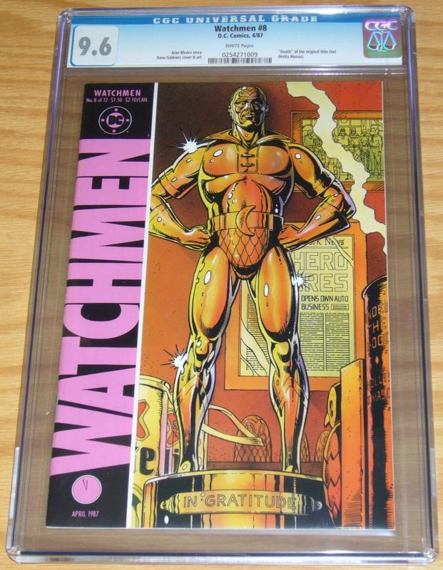 Watchmen #8 CGC 9.6 alan moore - dave gibbons - death of nite owl 1987 dc comics