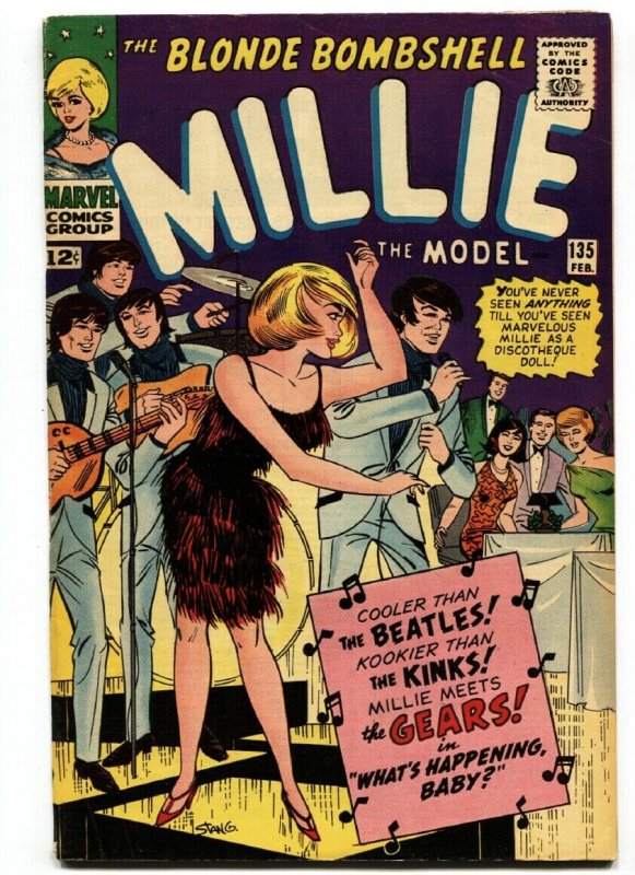 Millie the Model #135 1965- 1st Groovy Gears / beatles like band-Paper Dolls fn 