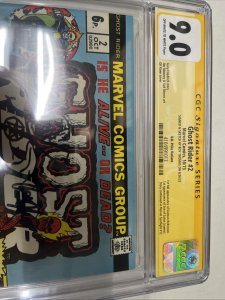 Ghost Rider (1973) # 2 (CGC 9.0) Signed & Sketch Roy Thomas • Rare UK Edition