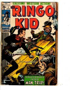 Lot Of 5 The Ringo Kid Marvel Comic Books # 1 2 3 7 8 Wild Western Cowboys RH2