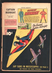 Captain Midnight #9 1943-Fawcett- vs Nazis & Japanese in this WWII era issue-G-