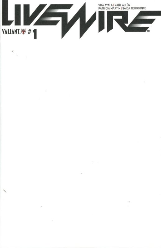 Livewire #1 2018 Blank Cover C Valiant Entertainment BL03