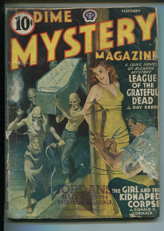 DIME MYSTERY 2/1941-BOUND BABE-SPICY-SAUCY-PULP FICTION-HORROR-DAY KEENE-good