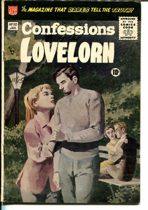 Confessions of The Lovelorn #110 1960-ACG-grey tone cover-1st beatnik cover-FN-