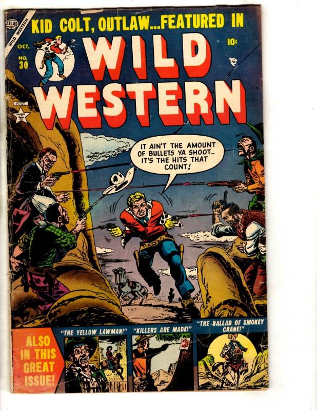 Wild Western # 30 VG/FN Golden Age Comic Book Kid Colt Outlaw Yellow Lawman JL17