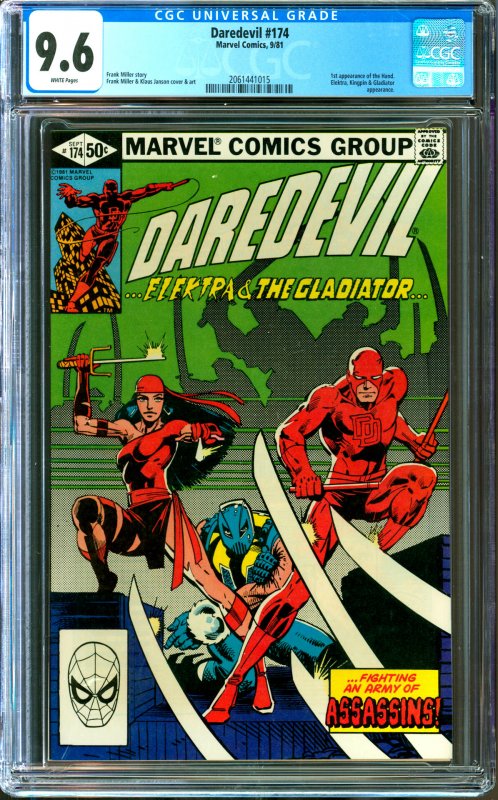 Daredevil #174 CGC Graded 9.6 first appearance of the Hand
