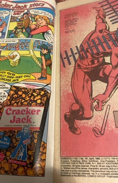 Daredevil #181 Newsstand Edition (1982)death of electra