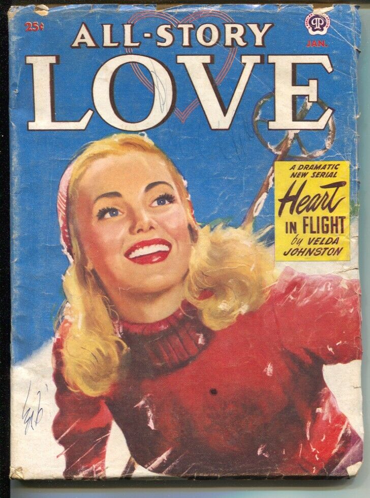 All Story Love 1/1951-pin-up girl cover-female pulp fiction authors-VG