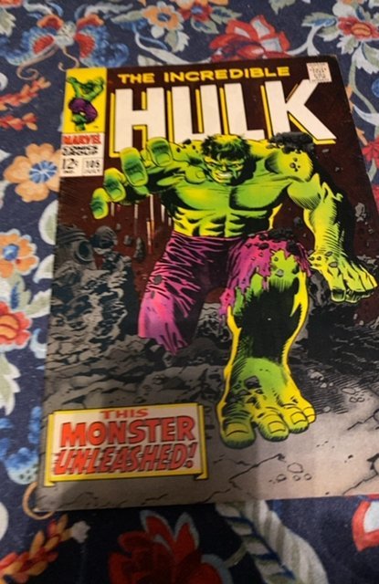 The Incredible Hulk #105 (1968) the Monster unleashed upper mid grade