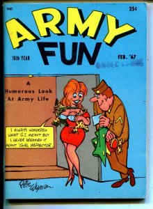 Army Fun 2/1967-Crestwood-military-spicy cartoons-jokes-comics-Wyma-VG/FN