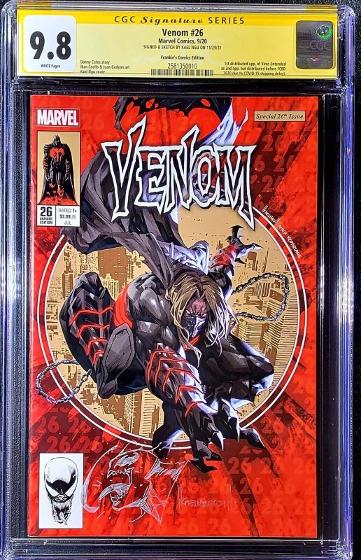 ?? Venom #26 CGC SS 9.8 Signed, sketch Remarked Kael Ngu Trade  1st Virus