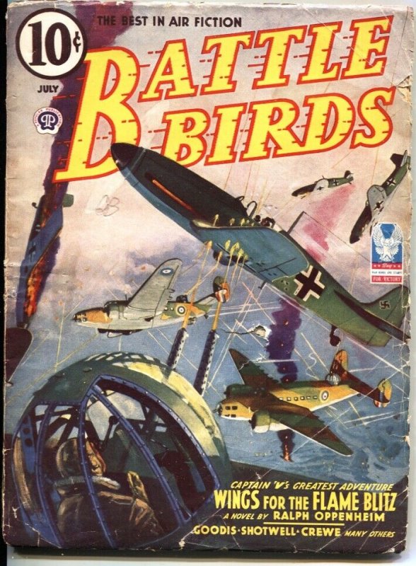 BATTLE BIRDS-1943 JULY-HERO PULP-CAPTAIN “V” APPEARS-DAVID GOODIS STORY